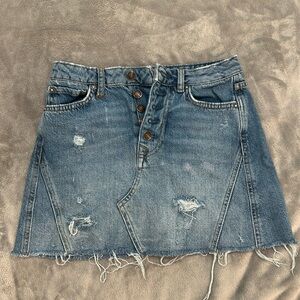 “We The Free” New Denim Button-Up‎ Distressed Skirt